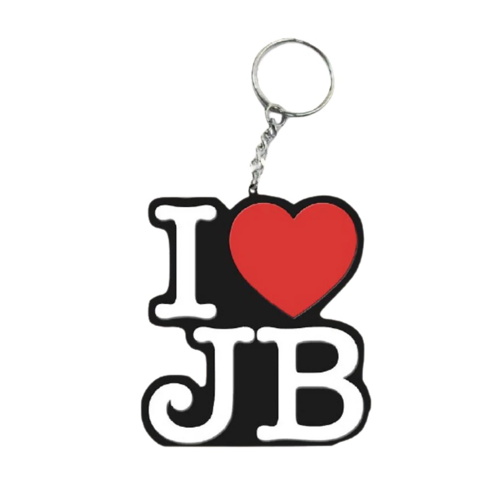 I <3 JB KEYCHAIN Red Heart Love J.B. Initials